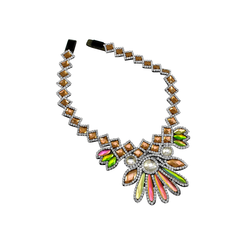 Воротник Павлин камни цветные, кристалл, шт. Воротники