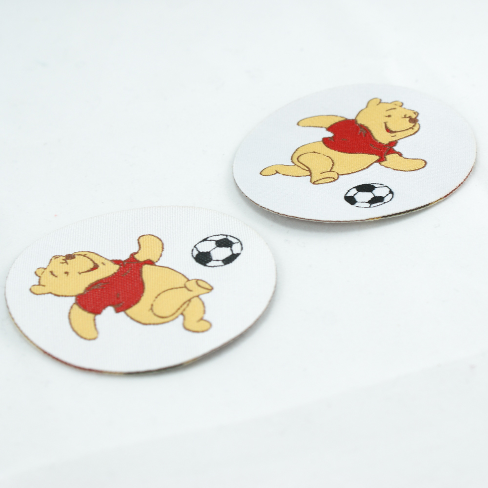 Нашивка тканевая Винни Пух круглая 60мм /atkisatin/, шт. Нашивка Детская