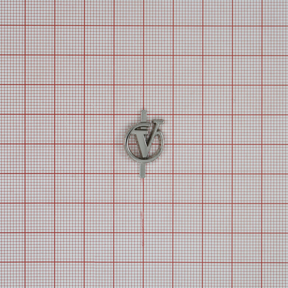 Краб металл V 5389 круглый 14мм. NIKEL, шт. Крабы Металл Надписи, Буквы
