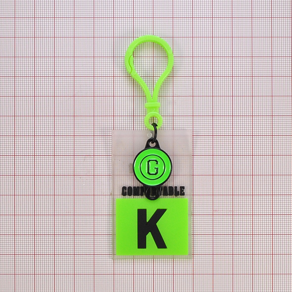 Подвеска резиновая с карабином К, 4*11,5см,  прозрачный, черный, салатовый, шт. Подвески