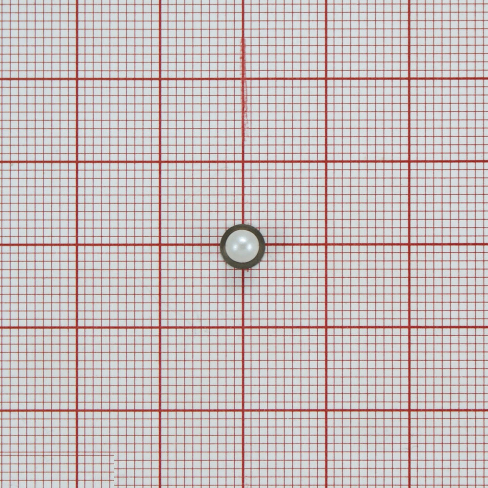 Декор металл Жемчужина 4мм NIKEL, жемчуг, 1т.шт. Декор Металл на ножке (для кожи, резины, ткани)