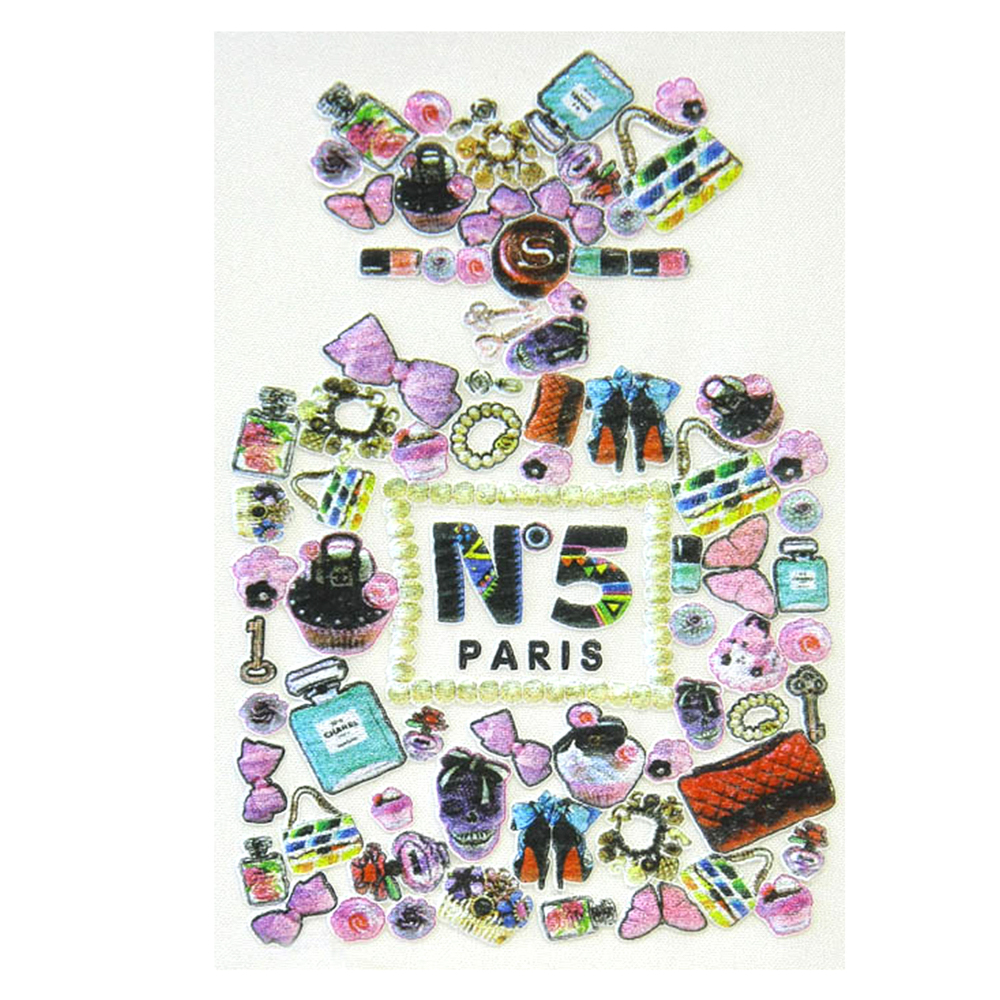 Термоаппликация Флакон №5 Paris 12,5*19см цветная, шт. Термопереводки Ассорти