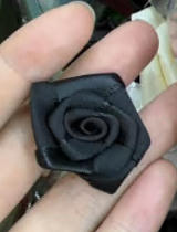 Аппликация тканевая пришивная Цветок, 1,5*1,5см, черный, шт. Аппликации Пришивные Цветы Банты