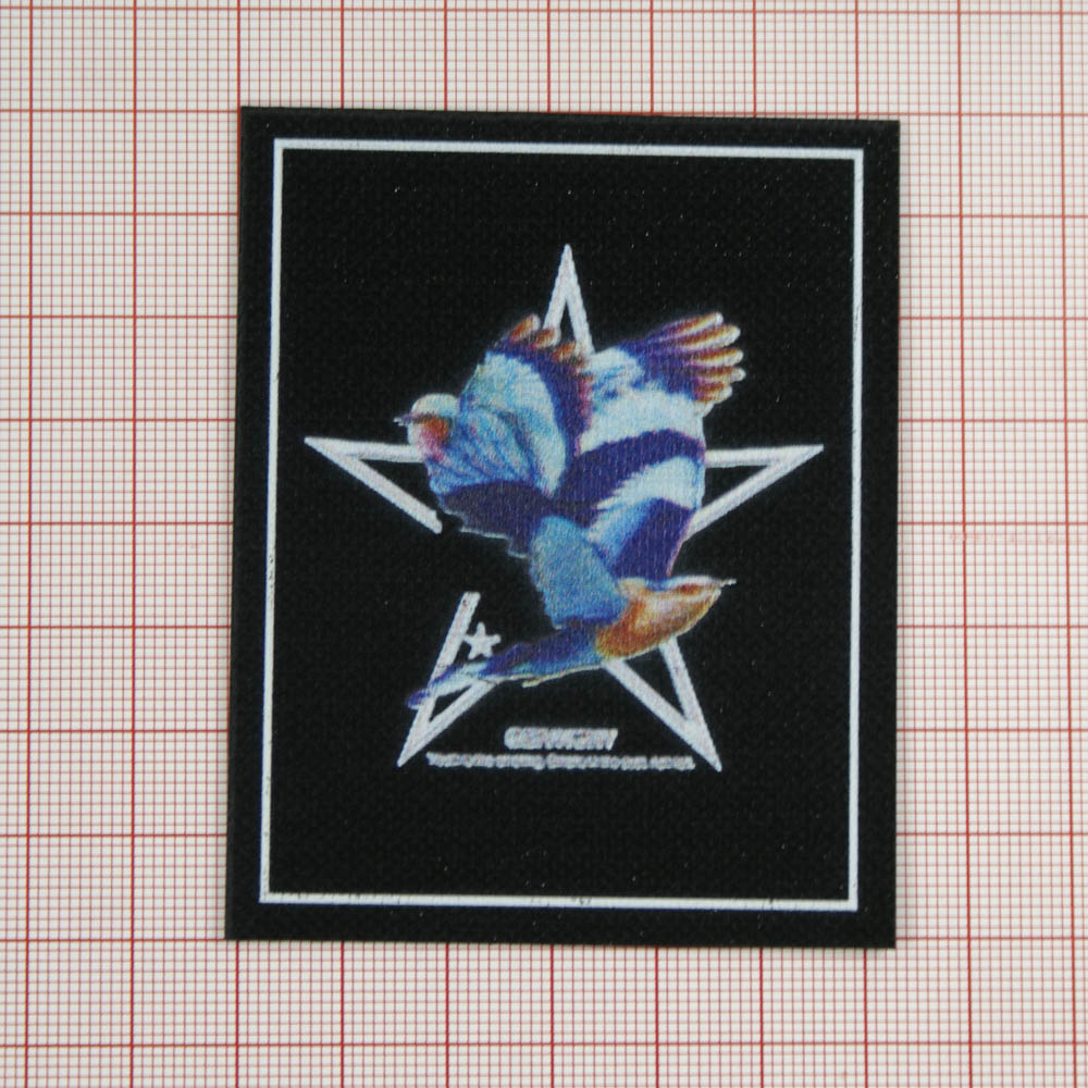 Лейба клеенка блестящая Птицы и Звезда 5,6*7,8см черный, цветной рисунок, шт. Лейба Клеенка