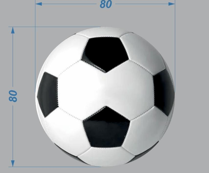Термоаппликация Футбольный мяч, 8*8см, чб /термопринтер/, шт. Термоаппликация термопринтер
