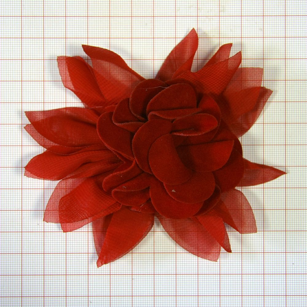 Аппликация декор обувная SABF2053 красный цветок шт. Аппликации Пришивные Обувные