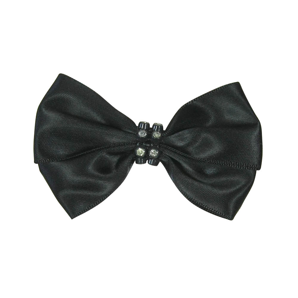 Аппликация декор обувная SABF2148 черный бантик, стекл. укр., шт. Аппликации Пришивные Цветы Банты