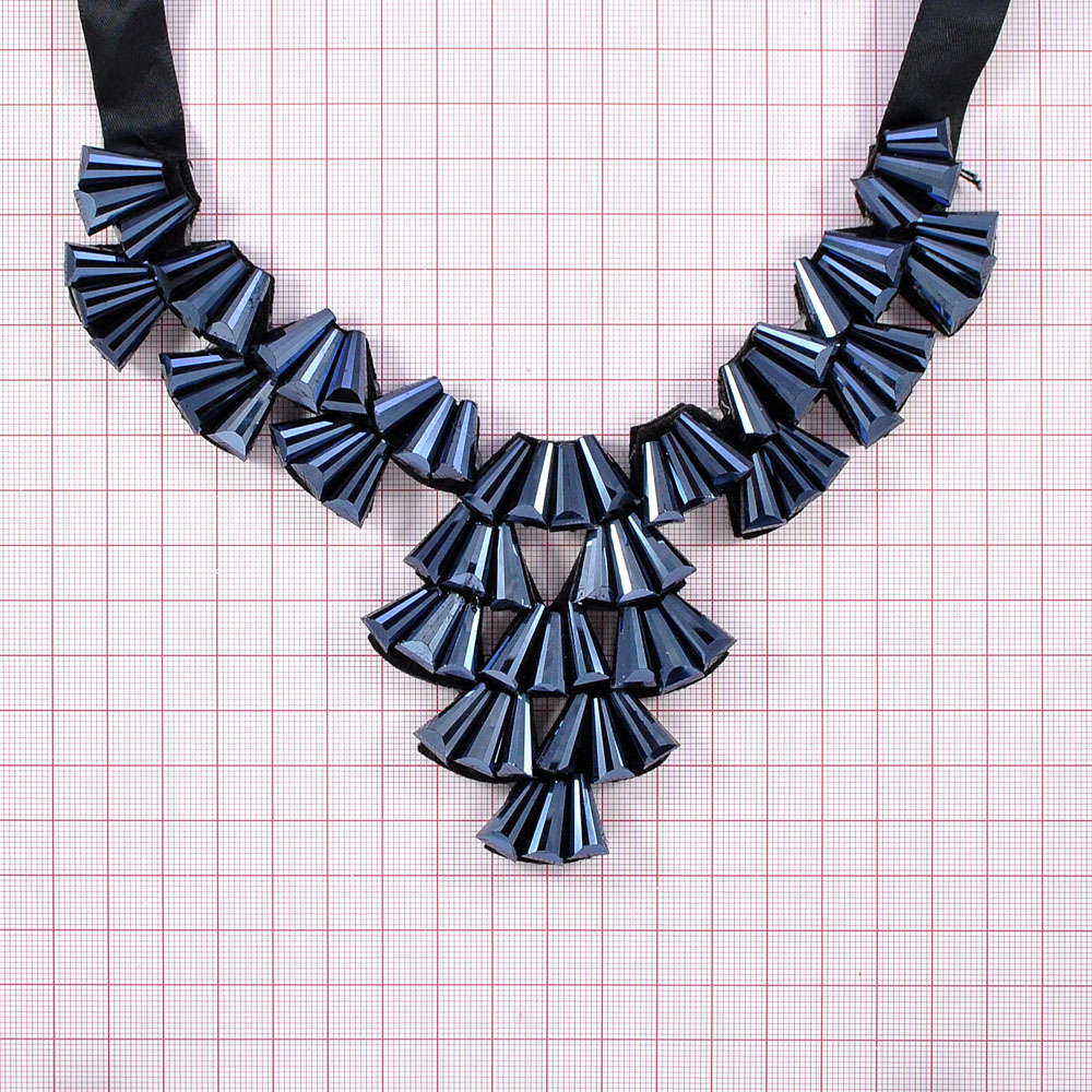 Воротник Пагода 2 уровня темно-синие Колокольчики, шт. Воротники