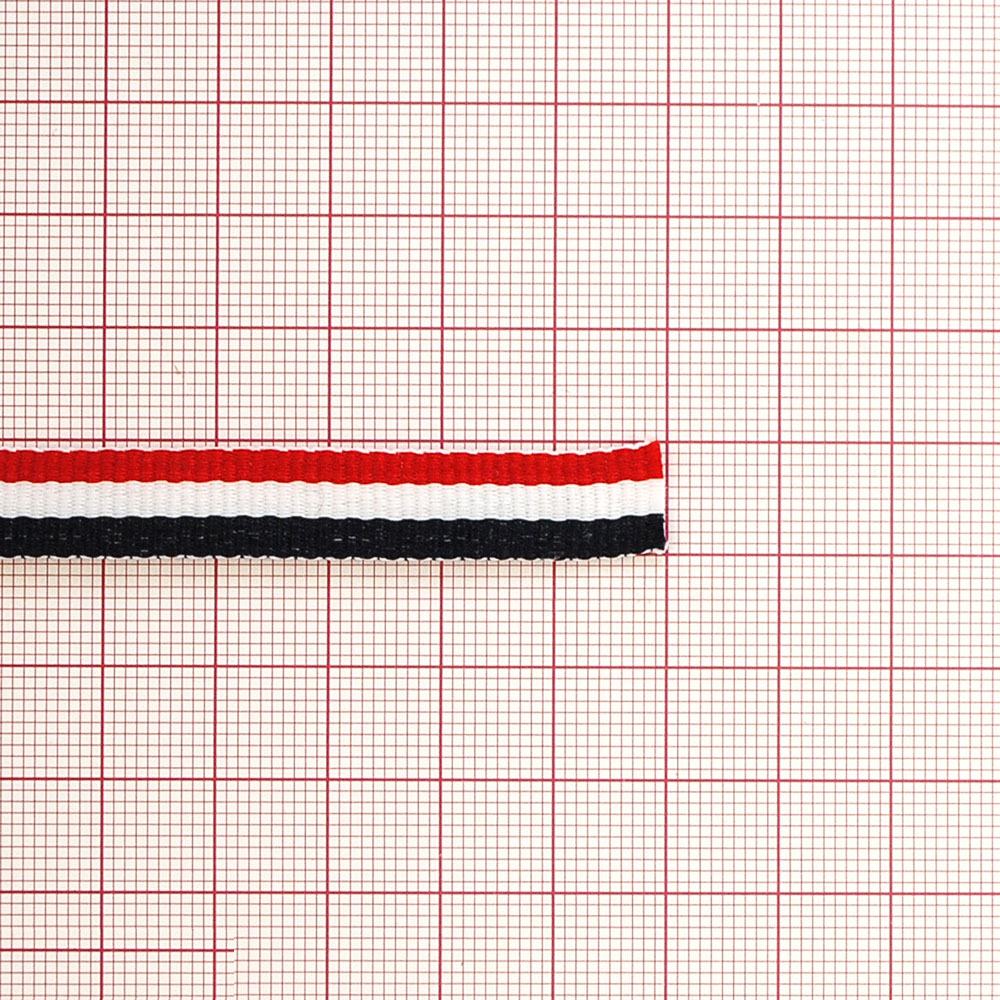 Тесьма Франция 1см сине-бело-красная без лого, ярд. Тесьма