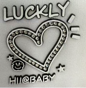Термоаппликация из страз Сердце Luckly, черный, белый, белые камни, шт. Аппликации клеевые Стразы комб.
