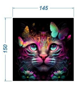 Т/а Кот и бабочки, 14,5*15см, полноцвет /термопринтер/, шт. Аппликация клеевая