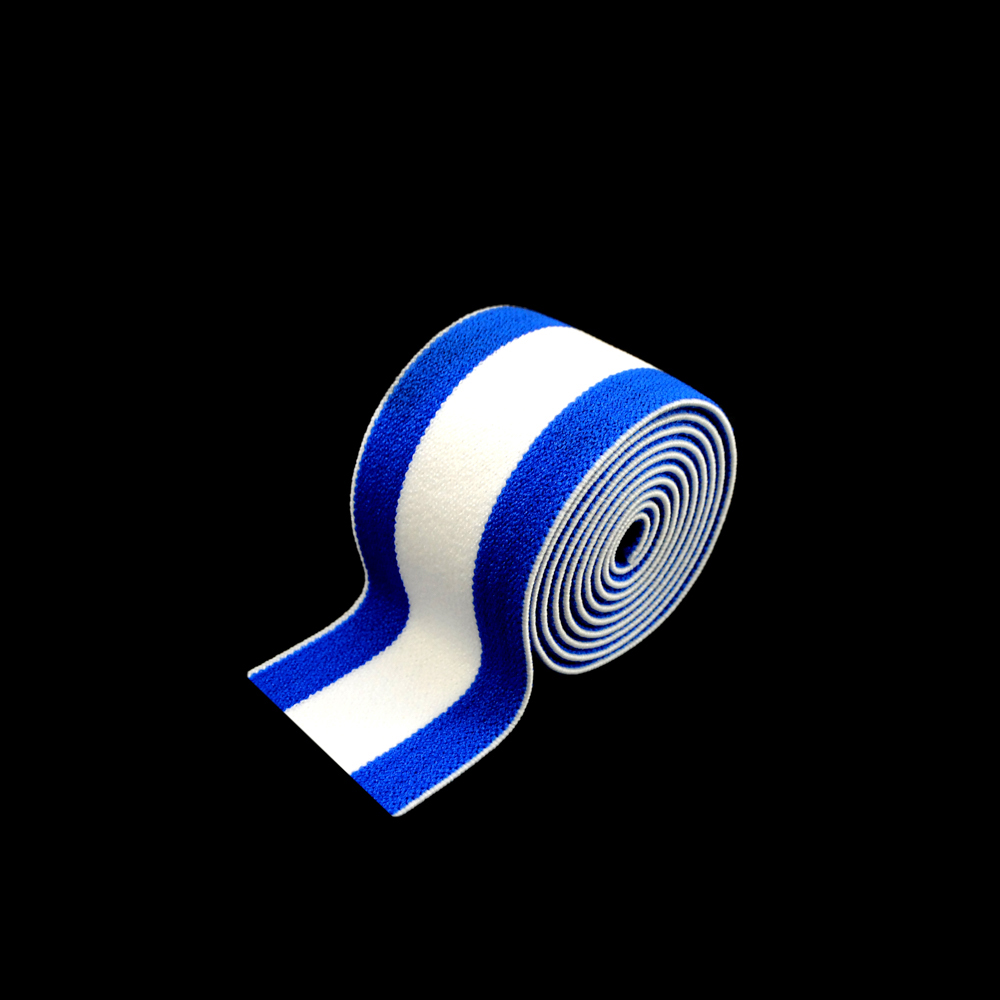 Резинка Полосы 4см синий, белый, 50ярд. Резинка