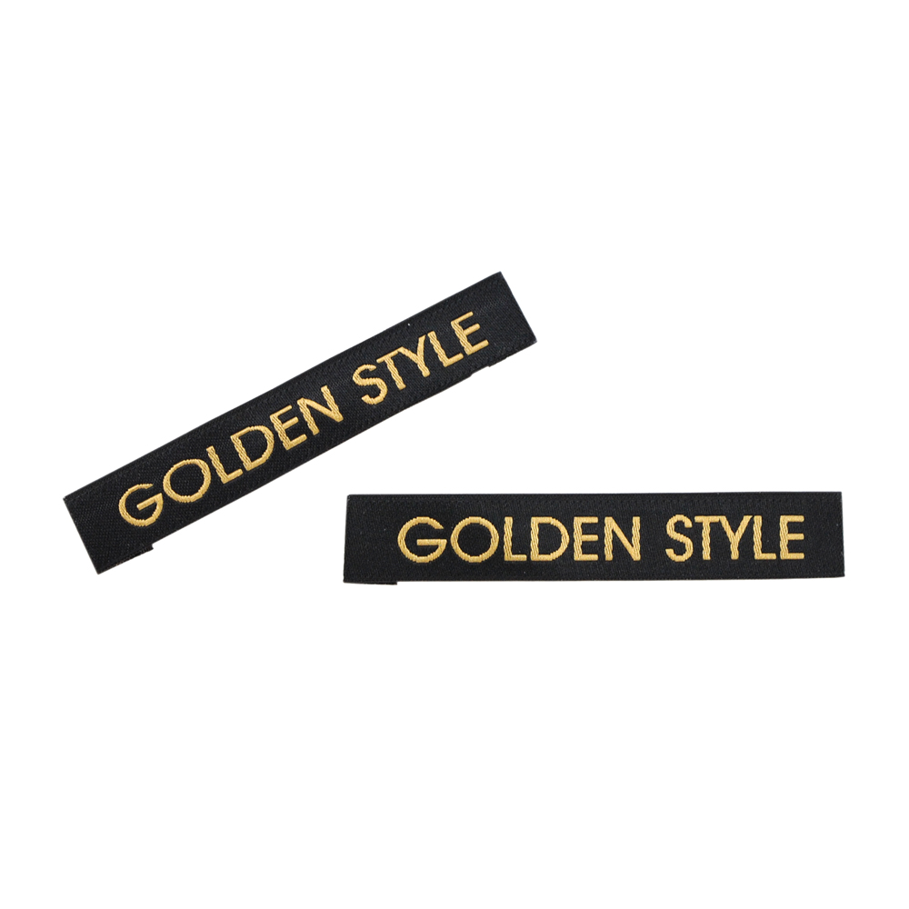 Выш. шт.Golden Style черная, золото 1.2 см /качество №22/. Вышивка / этикетка тканевая