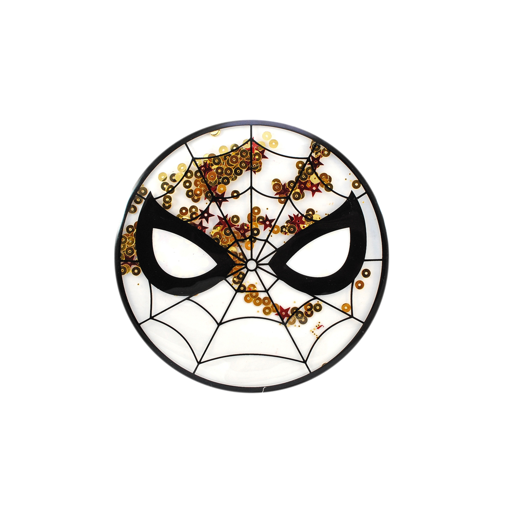 Аппликация пришивная силиконовая Аквариум Spiderman, 16.5*16.5см, черный, красный, золото, шт. Аппликации Пришивные Резина, Силикон