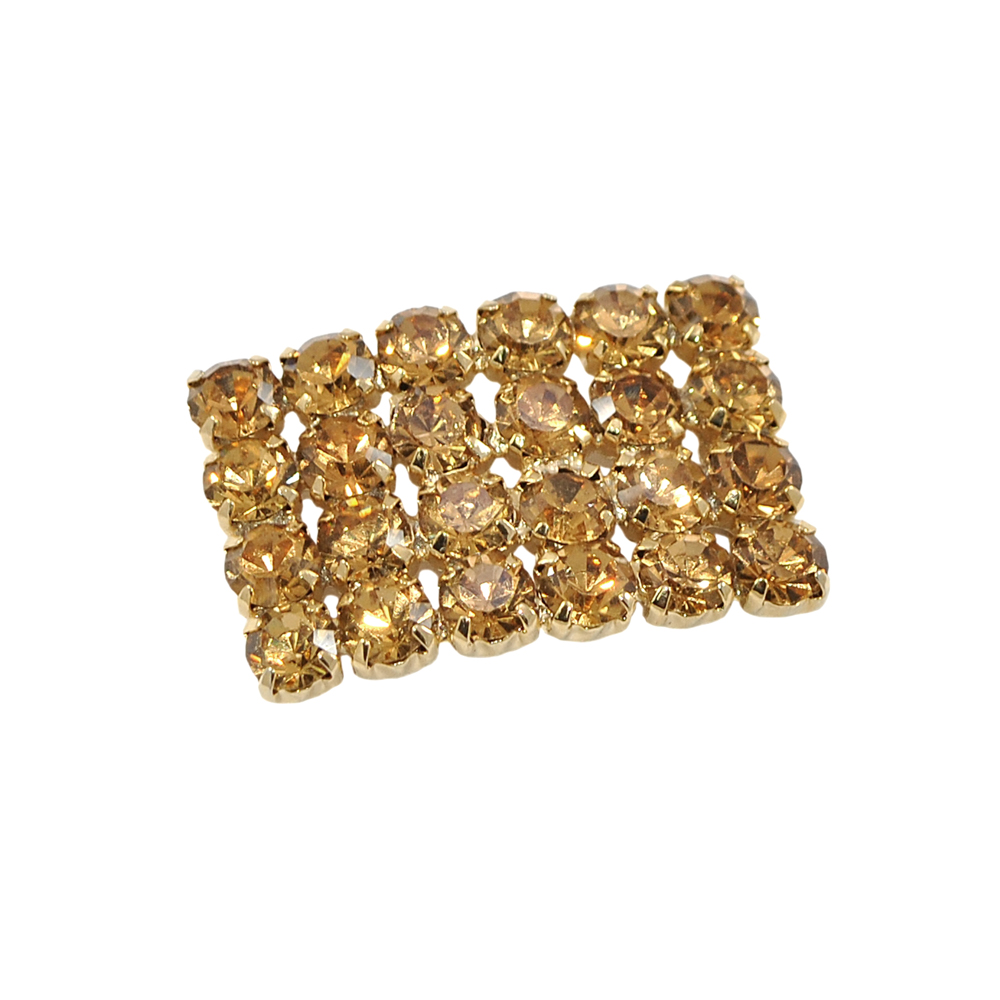 Краб металл F-5516 Щит 37*25мм GOLD, 24 камня топаз, шт. Крабы Металл Геометрия Декор