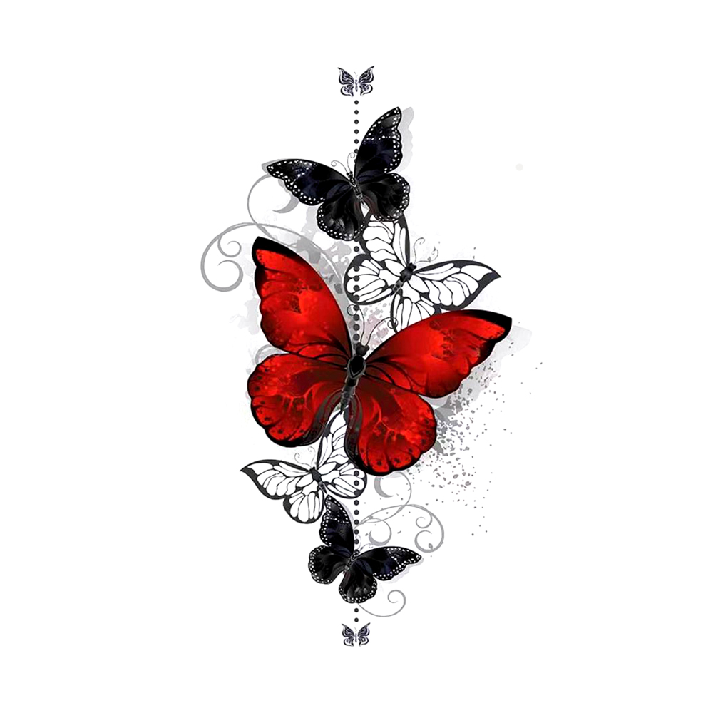 Термоаппликация Бабочки, 14*22см, красный, черный, белый, шт. Термоаппликации Накатанный рисунок