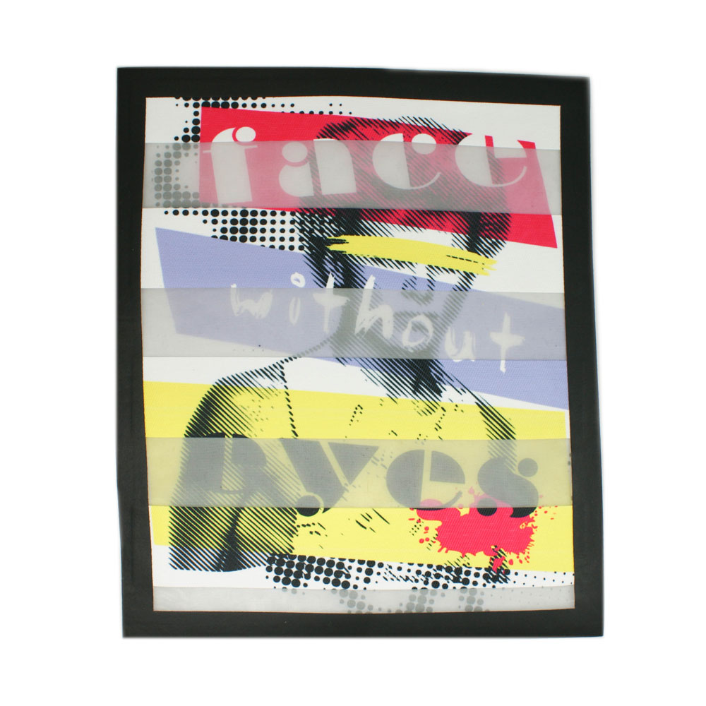 Аппликация пришивная Полоска Faсe without eyes 25*21см, силуэт, красный, фиолетовый, желтый, шт. Аппликации Пришивные Постер