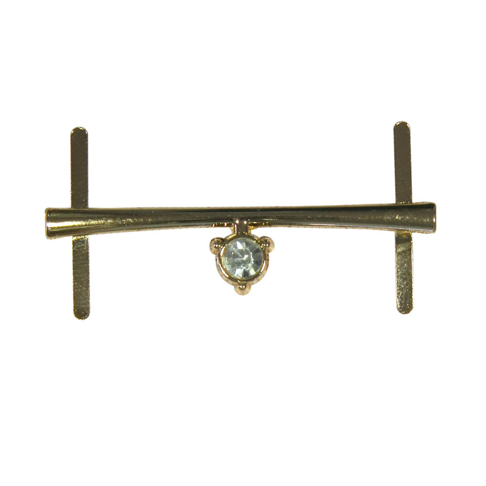 Краб металл Планка с камнем 55*12 GOLD, белый камень, шт. Крабы Металл Геометрия Декор