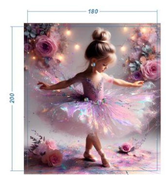 Аппликация композит, Балерина, 18*20см, королевский атлас, сублимация, лазер, SS20 32596, шт. Аппликация композит