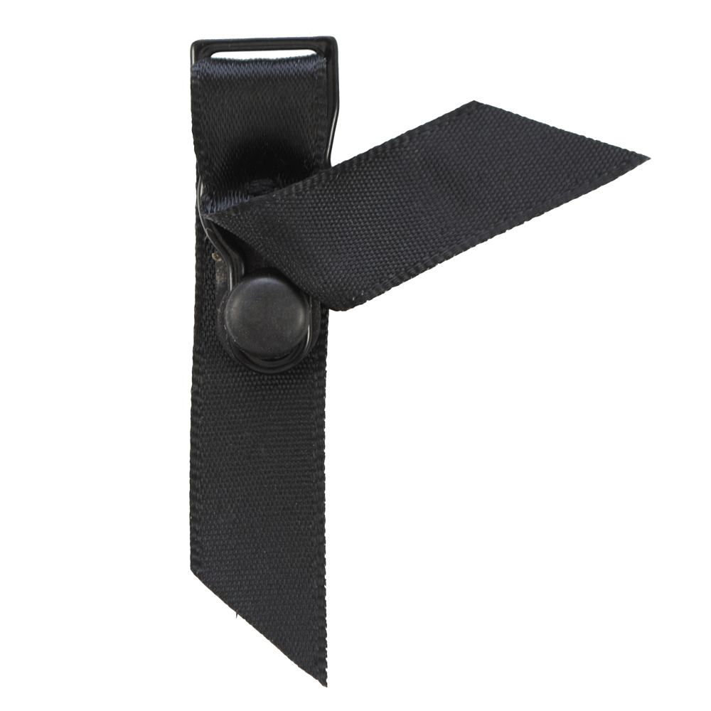 Чулкодержатель нейл. 10мм черн. металл и черн. лента, правый срез, 1т.шт.уп. Чулкодержатель