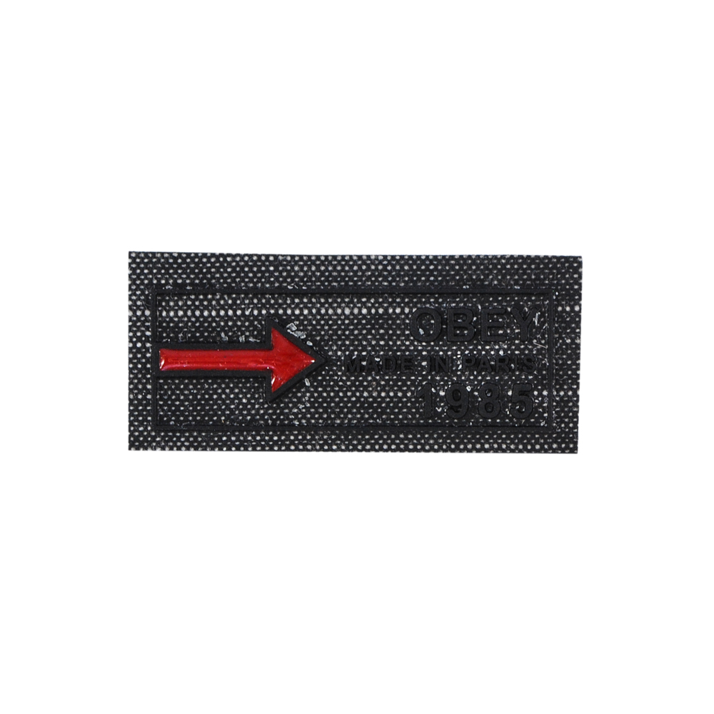 Лейба клеенка OBEY 1985, 4,5*2см, черный, серый, красный, шт. Лейба Клеенка