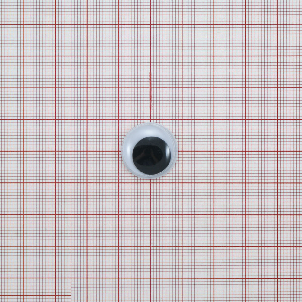 Глаз MR-18, круглый, белый, черный подвижный зрачок, 1тыс.шт. Глазики MR