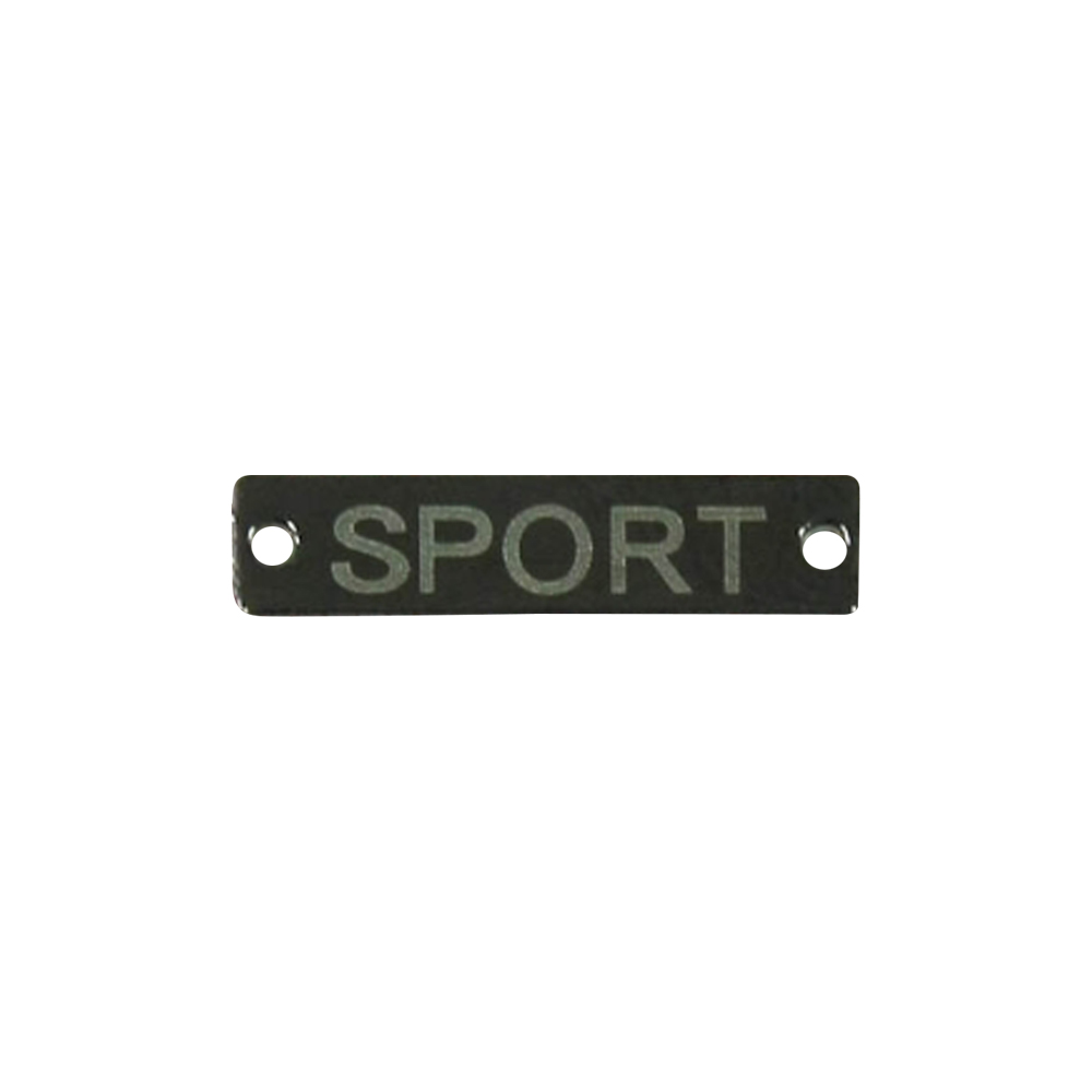 Лейба металл SPORT, 2*0,5см, BN /лого лазер/. Лейба Металл
