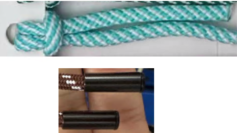 Шнур 5мм с металл наконечниками, 150см, бирюзово-белый, черный, шт. Шнур