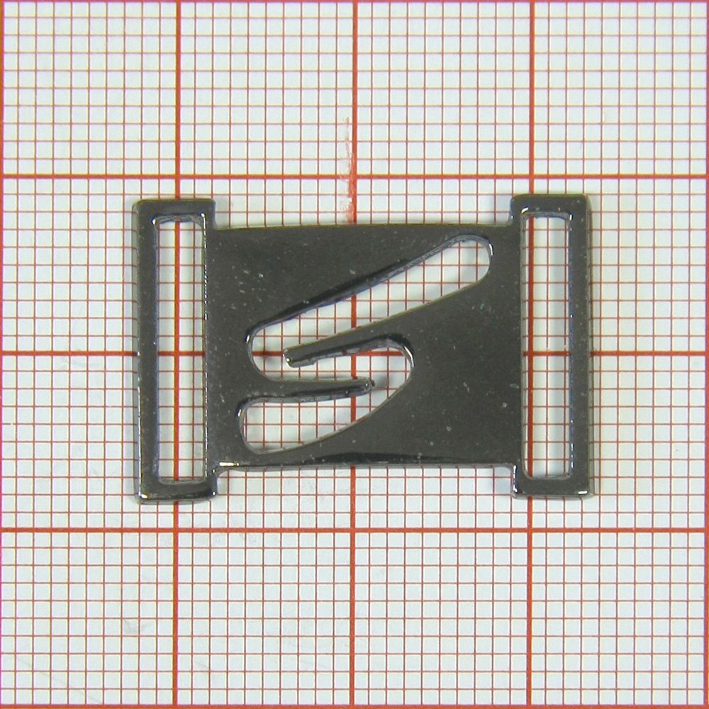 Перетяжка 60105 S прямоуг. 1,4см, BLACK NIKEL . Перетяжка металл