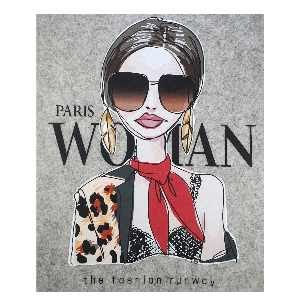 Термоаппликация WOMAN, 24,5*19см, черный, коричневый, красный, белый, шт. Термопереводки Резиновые, Термопленка