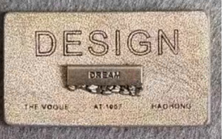 Лейба кожзам и металл Design, 4,6*2,6см, серый, шт. Лейба Кожзам