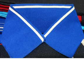 Воротник для поло, 38*7см, синий, белая полоса, шт. Воротники