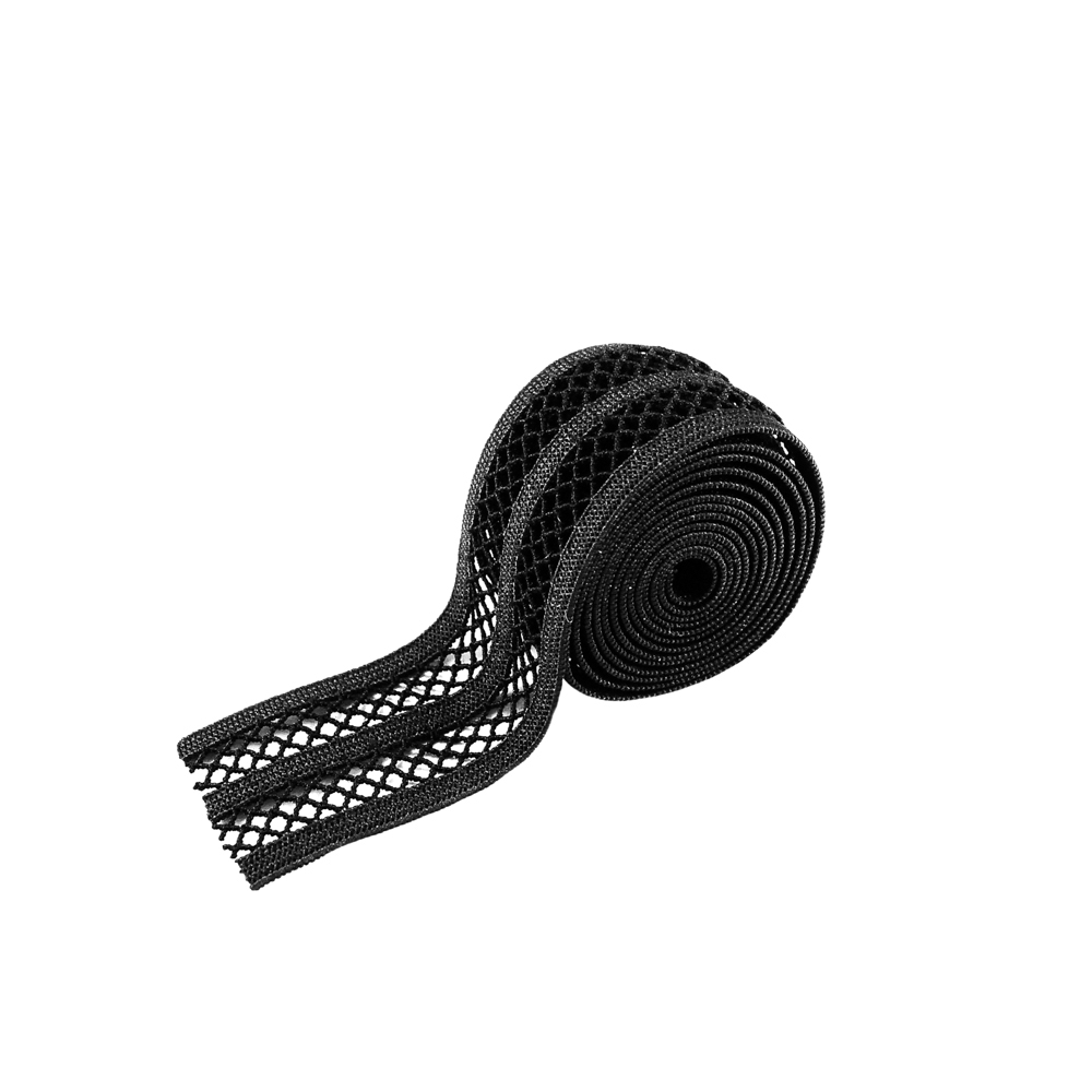 Резинка с сеткой Полосы 2,6см, черный, 50ярд. Резинка