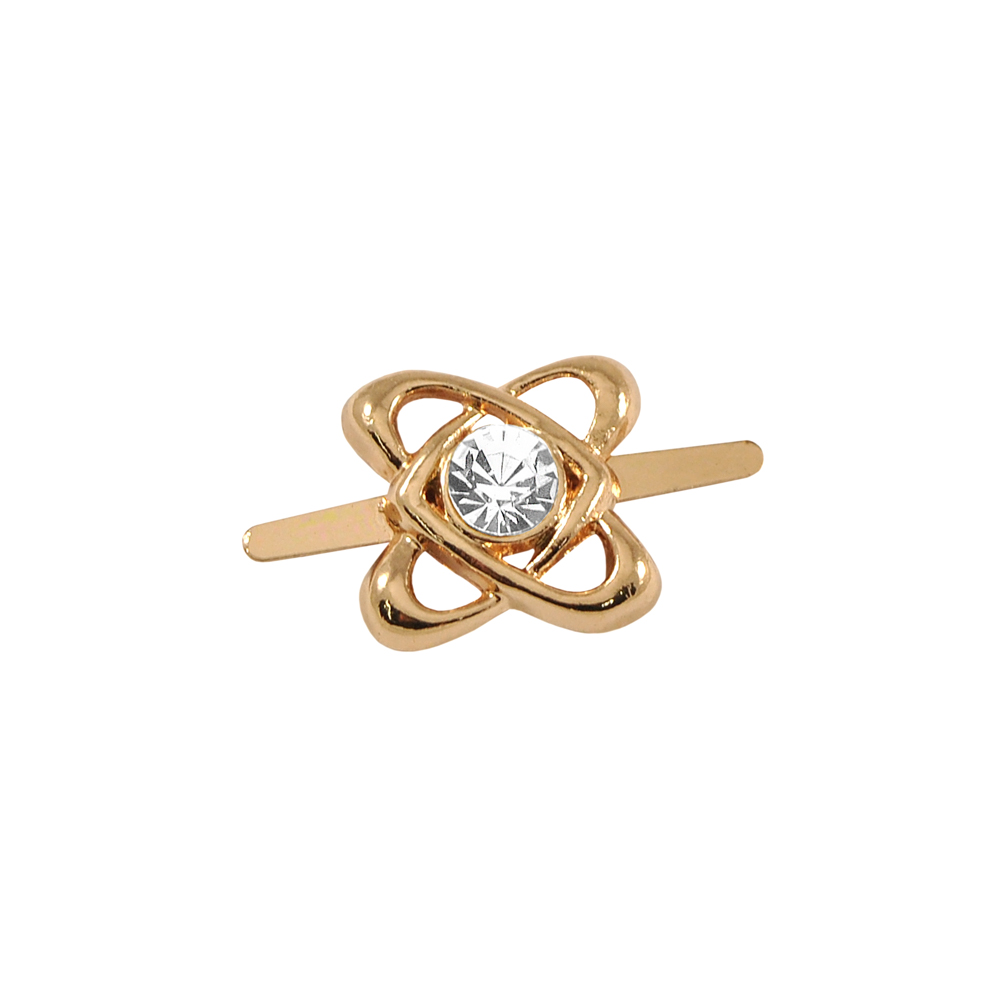 Краб металл 2 сердца зеркальный GOLD, белый камень 16*16, шт. Крабы Металл Геометрия Декор