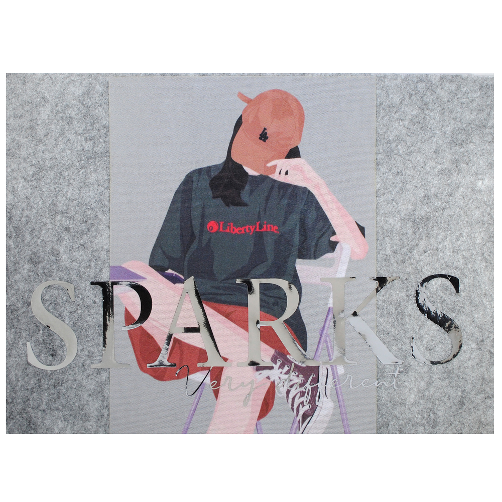 Термоаппликация SPARKS, 24*24см, серый, коричневый, розовый, шт. Термоаппликации Накатанный рисунок