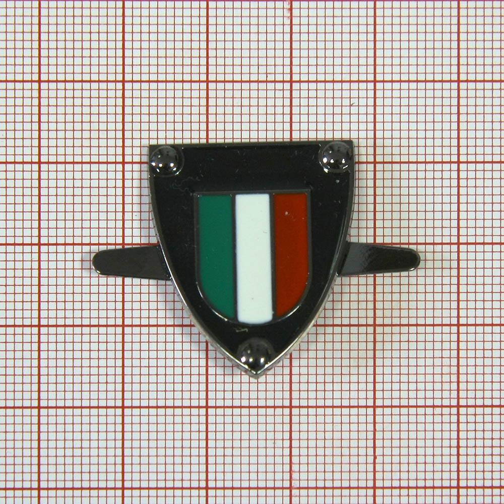 Краб металл Флаг Италии, 25*30мм, BLACK NIKEL, эмаль, шт. Крабы Металл Флаги, Гербы