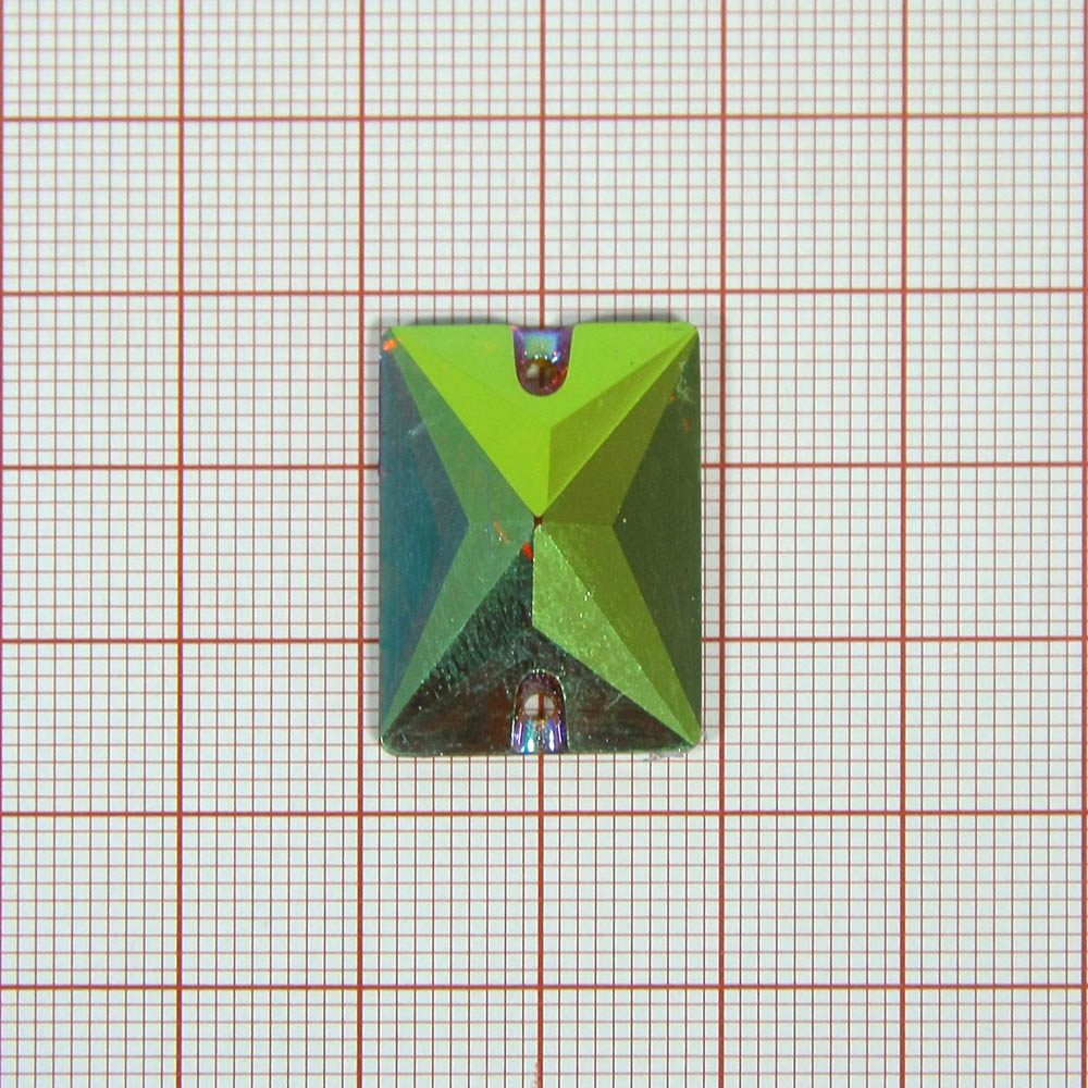 Стразы пришивные прямоугольные 18*25мм хамелеон желтый Кристалл, шт. Стразы пришивные