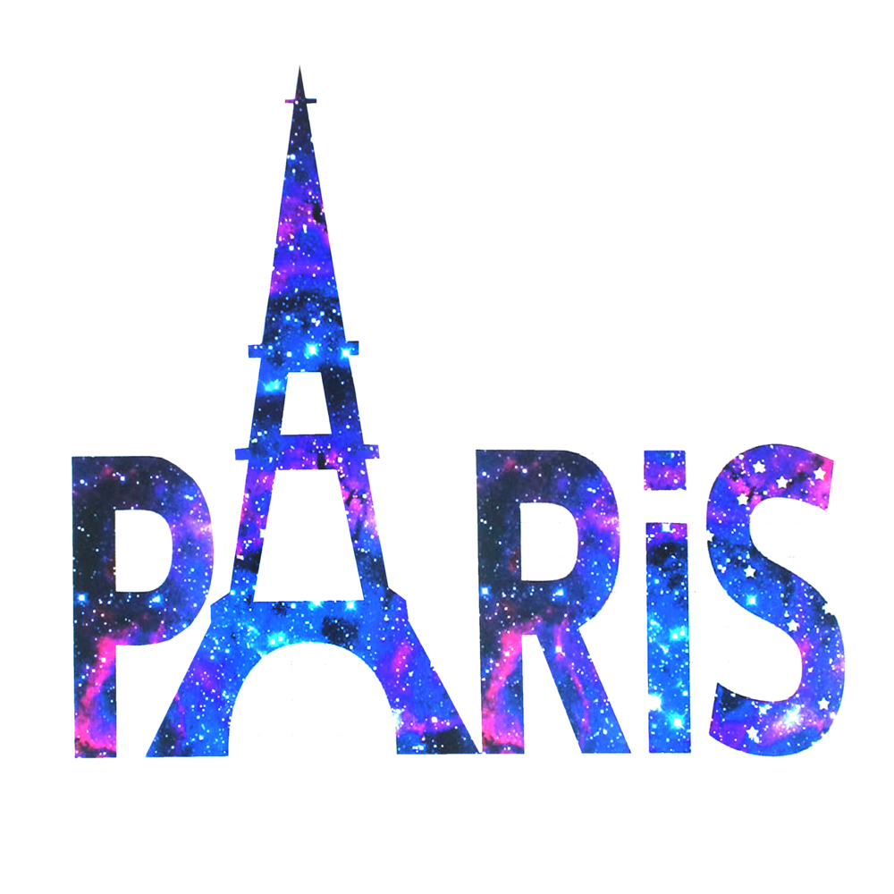Термоаппликация Paris Текст сиреневое небо, 23*20см, шт. Термоаппликации Накатанный рисунок