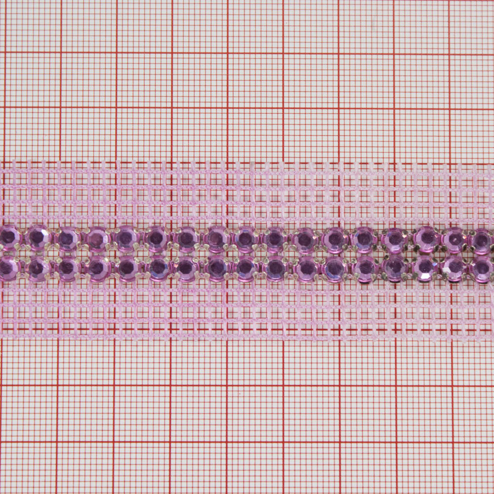 Тесьма декоративная стеклянная ТС- 11 /2 линии/ фиолетовый 10 Y. Тесьма Стекло