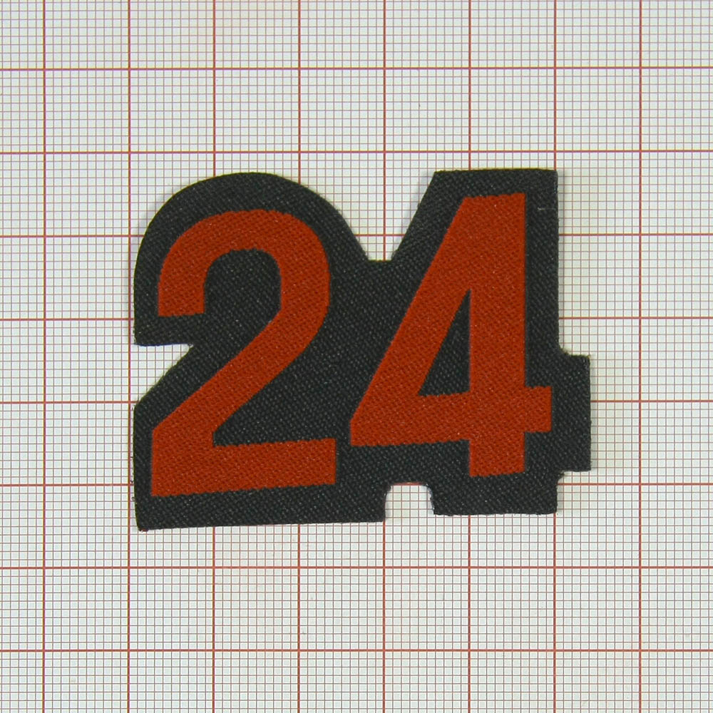 Нашивка 24, фигурная 5,3*4,2см, красная, вышивка. Шеврон Нашивка