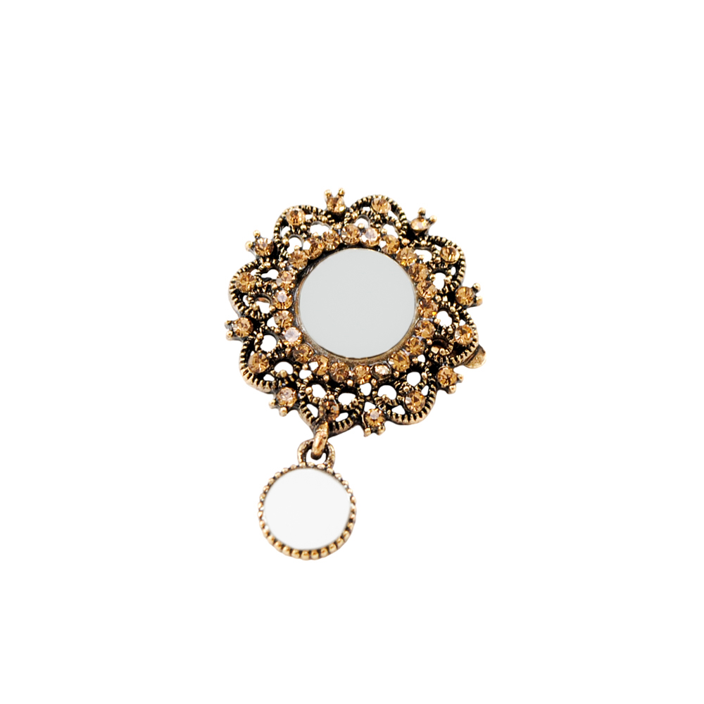 Краб Камни в металле Цветок с подвеской 25*40мм antique brass, топаз, белый жемчуг, шт. Крабы Металл Цветы, Жуки