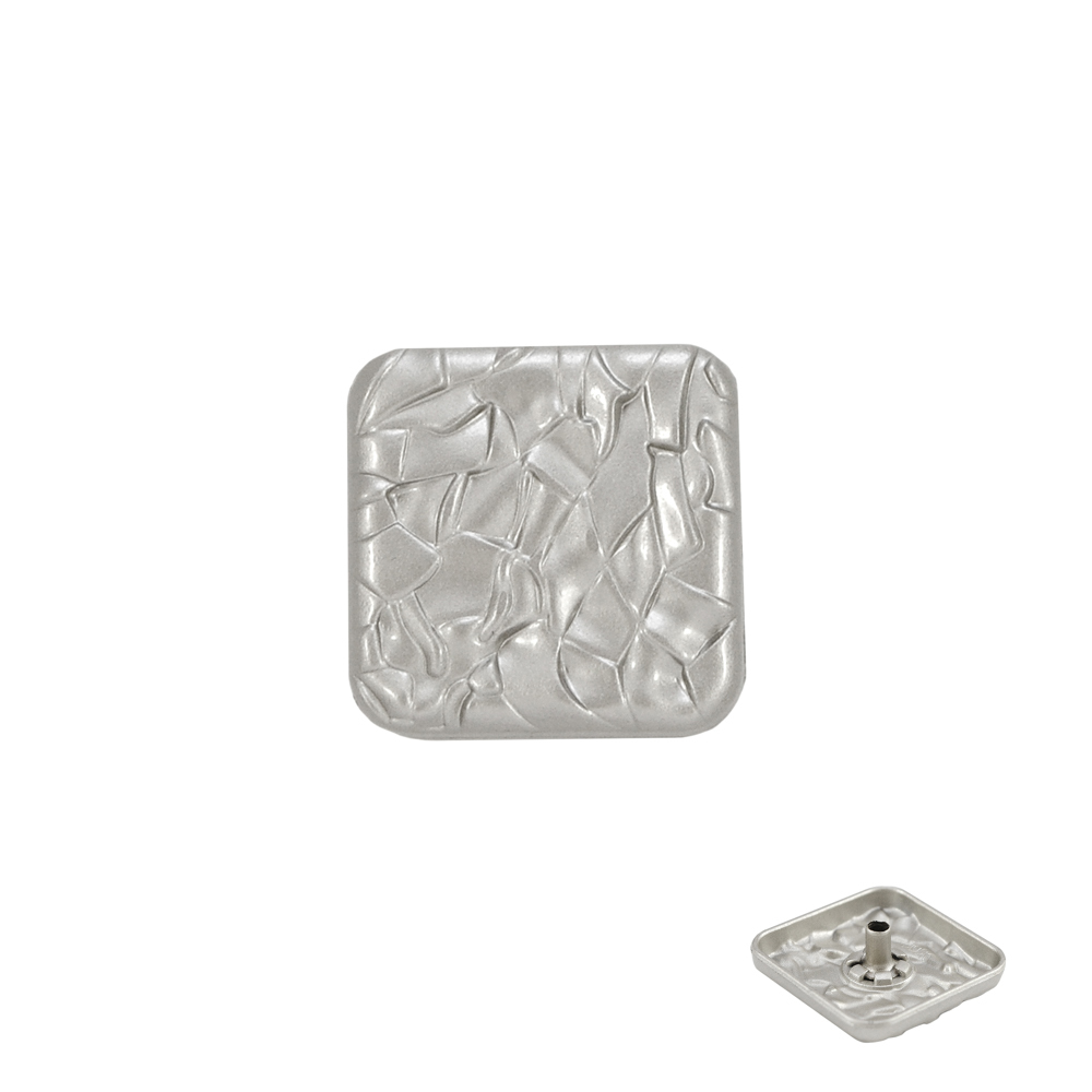 Кнопка металл квадрат мозаика, 23мм, матовый никель, шт.. Кнопка металл