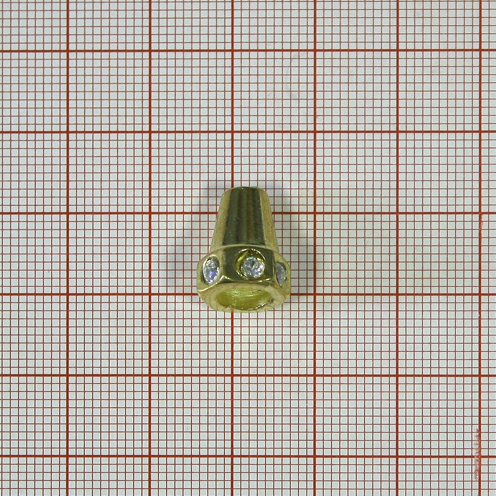 Колокольчик метталл Gold /c камнями/. Наконечник стекло