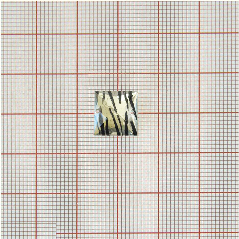 Стразы Т приш. квадрат 15*15мм тигровый белый №1 /1т.шт./ . Стразы пришивные