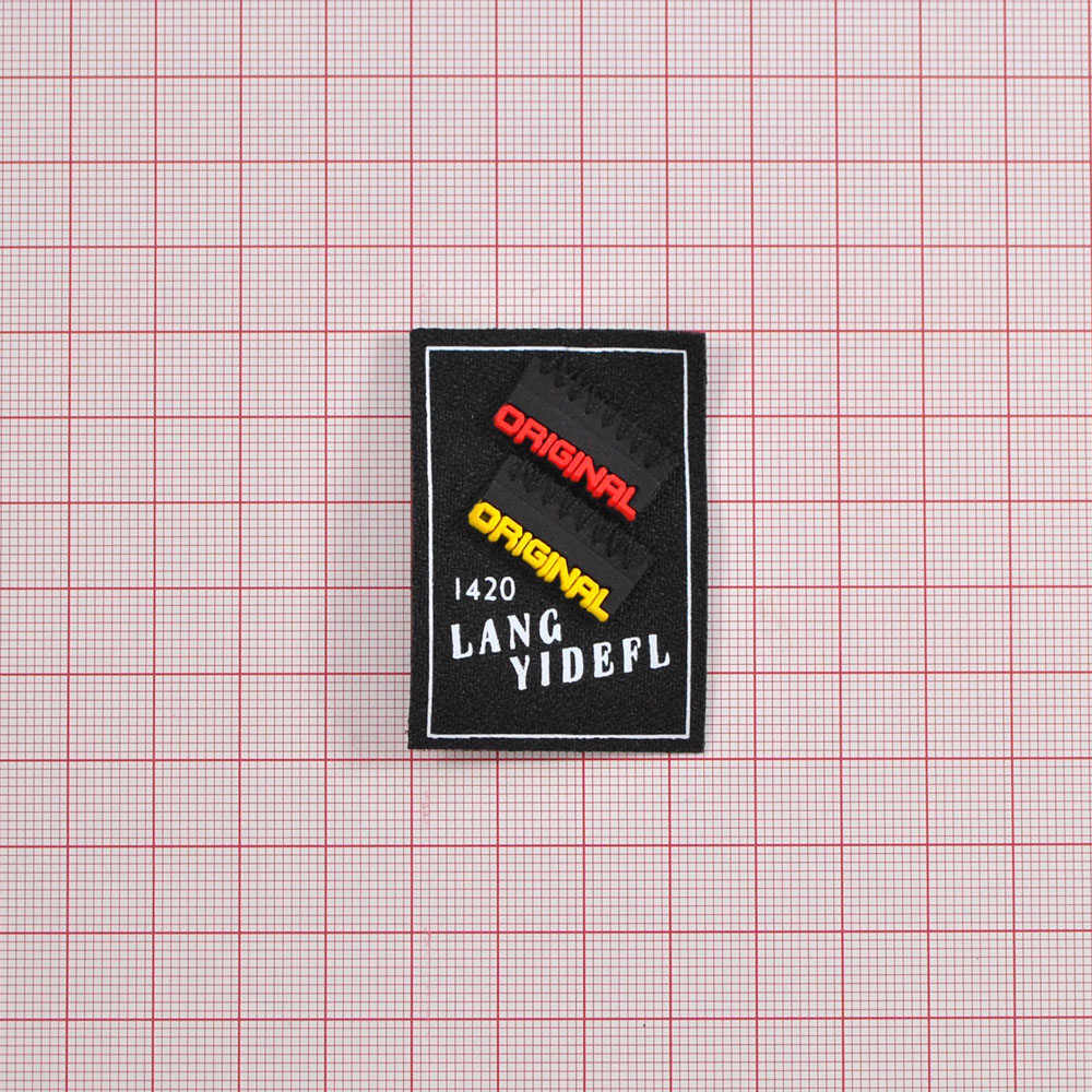 Лейба тканевая LANG YIDEFL, 3,5*5см, черный, белый, желтый, красный, шт. Лейба Ткань