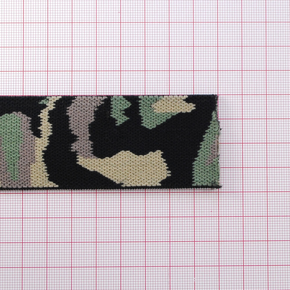 Резинка Камуфляж 3,7см, черный, зеленый, серый, бежевый, 50ярд. Резинка