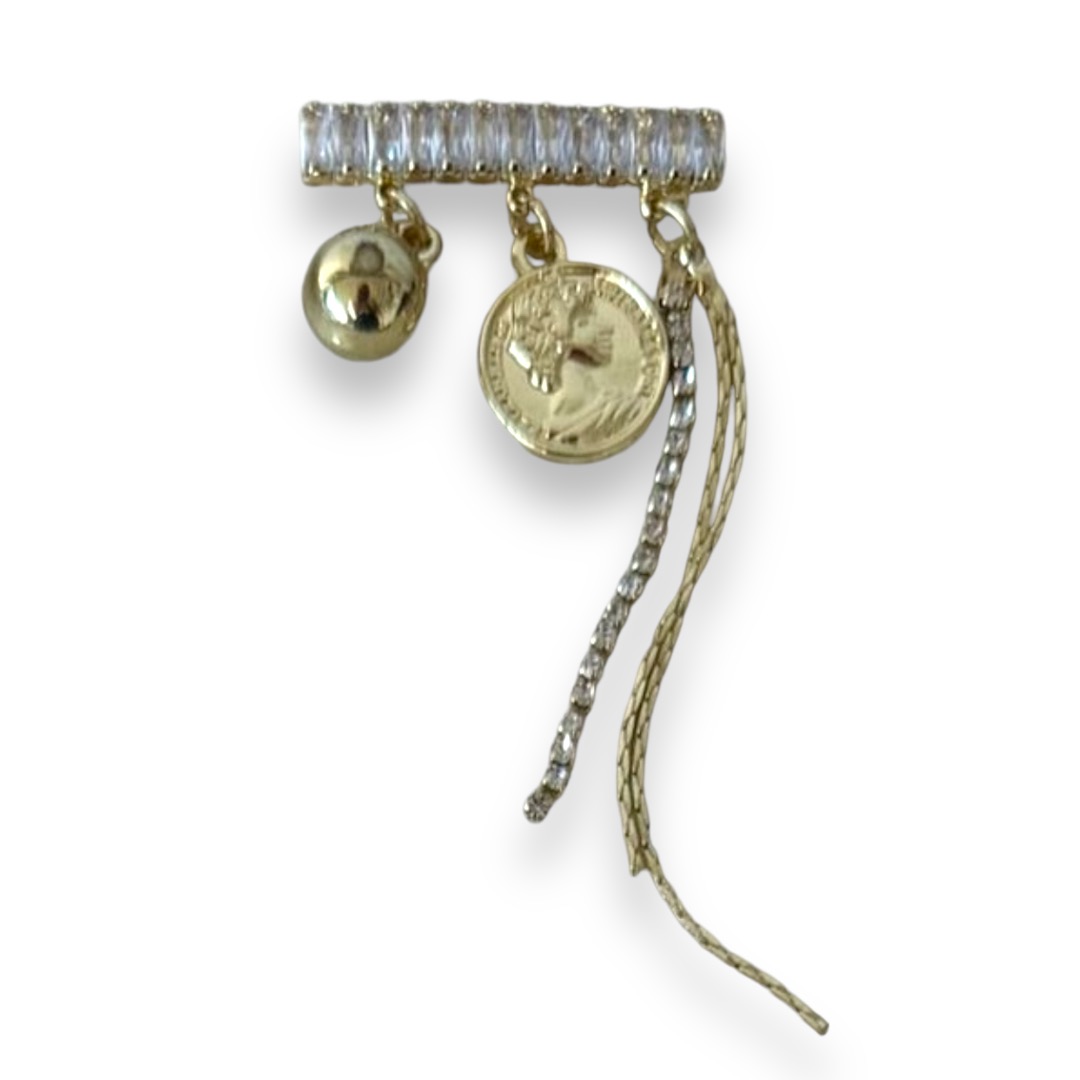 Булавка, 5,5см., золото, камни, шт. Булавки