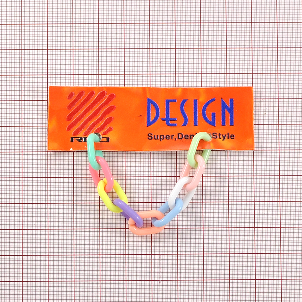Лейба голографическая с радужной цепочкой DESIGN, 8*2,5м, синий, оранжевый , шт. Лейба Голограмма