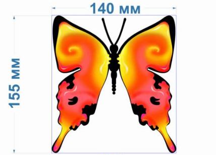 Аппликация клеевая тканевая Бабочка №4-6 14,0*15,5см атлас, шт. Аппликация клеевая