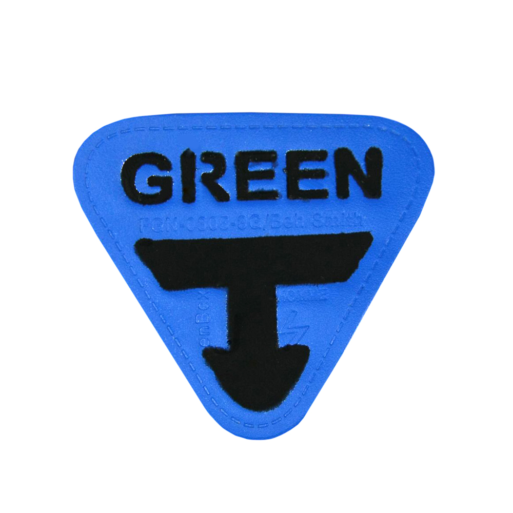 Лейба кожзам GREEN синяя, черная эмаль 55*50мм, шт. Лейба Кожзам